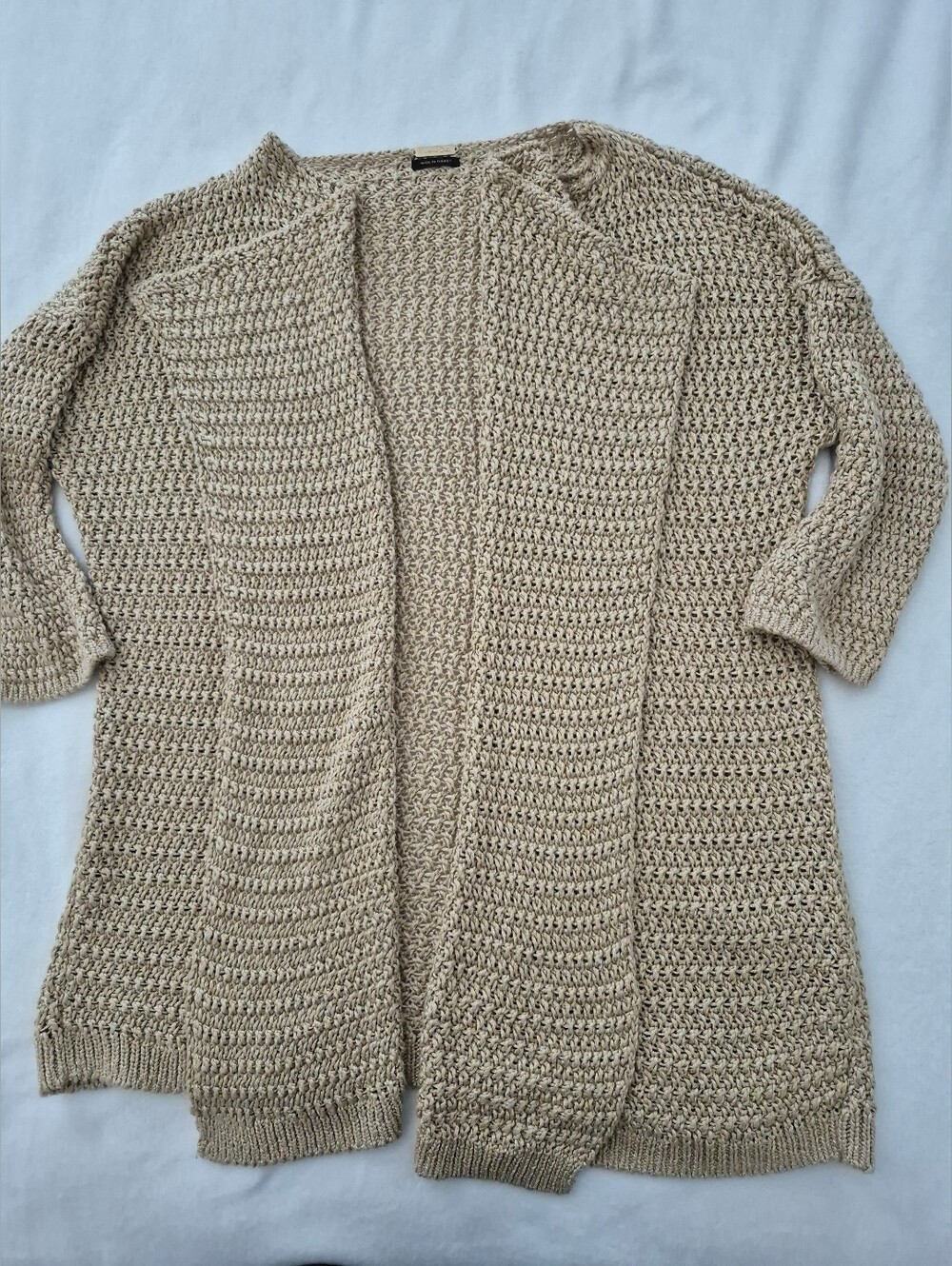 Massimo Dutti beige cardigan open front size M - Picture 3 of 7